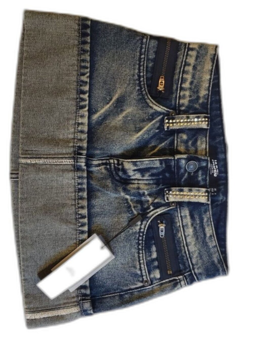 NWT Jaded London - Women - Extreme Distressed Mini Skirt - Blue - Size 0 - Picture 2 of 8